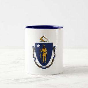 Massachusetts statsflagga Två-Tonad mugg