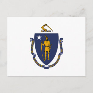 Massachusetts statsflagga vykort