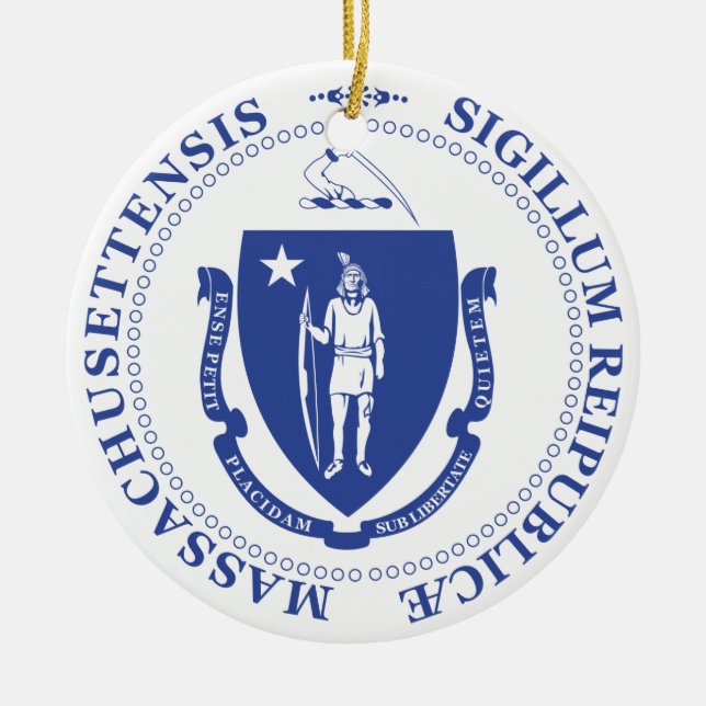 Massachusetts-tecken Julgransprydnad Keramik (Framsidan)