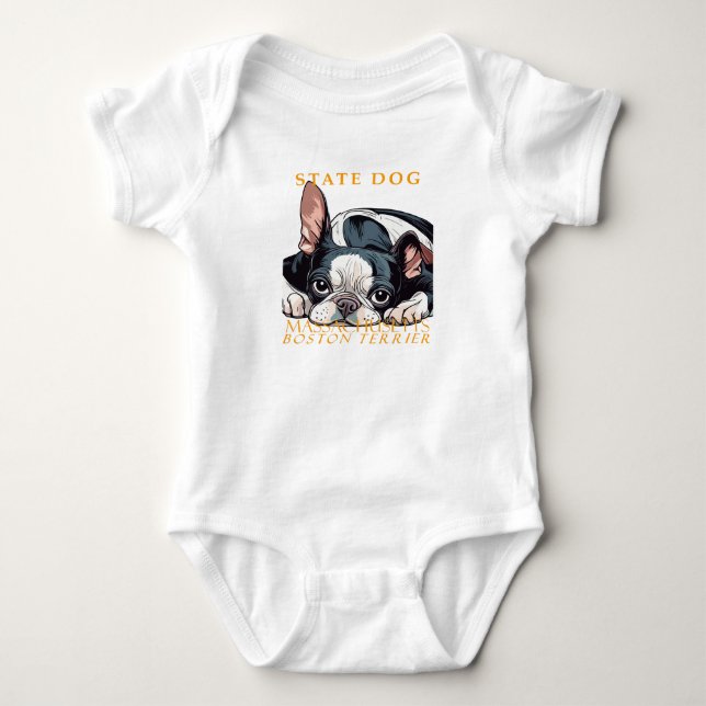 Massachusetts territori hunden Boston Terrier T Shirt (Framsida)