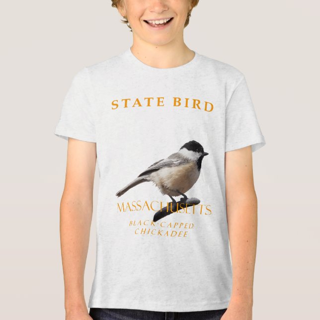 Massachusetts territoriets fågel Chickadee T Shirt (Framsida)