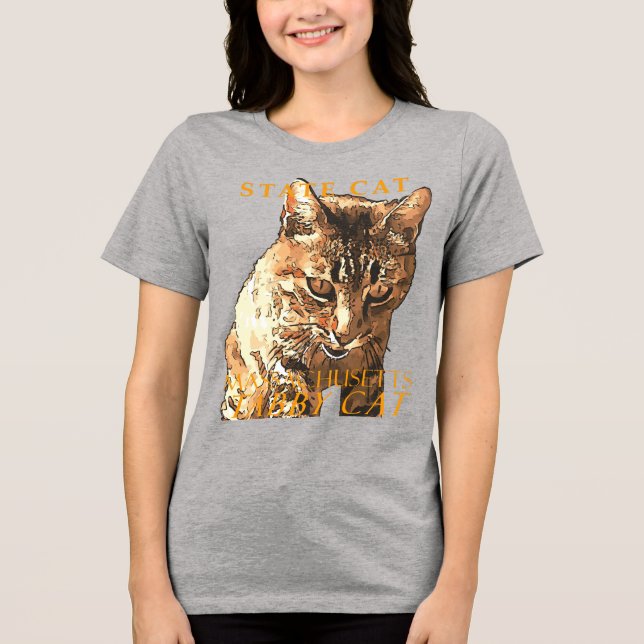 Massachusetts Territory Cat the Cute Tabby katt T Shirt (Framsida)