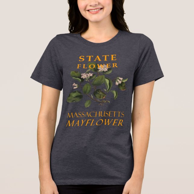 Massachusetts Territory Flower Mayblomman T Shirt (Framsida)