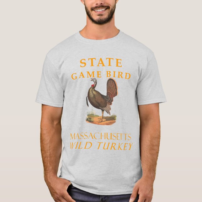 Massachusetts Territory Gamebird Vilden Turkiet T Shirt (Framsida)