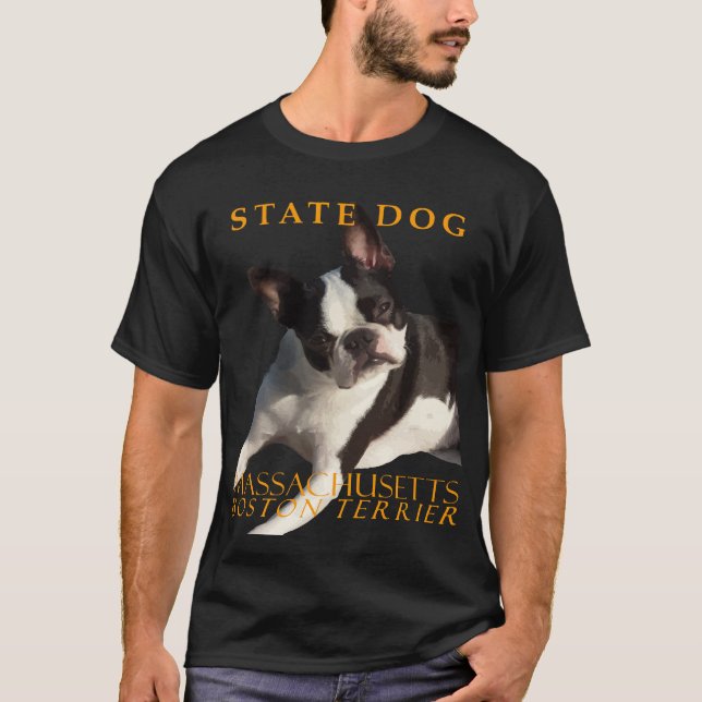 Massachusetts Territory Hund The Boston Terrier Ve T Shirt (Framsida)