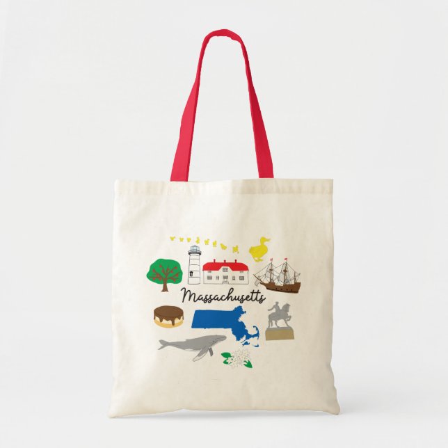 Massachusetts Tote Bag Tygkasse (Framsidan)