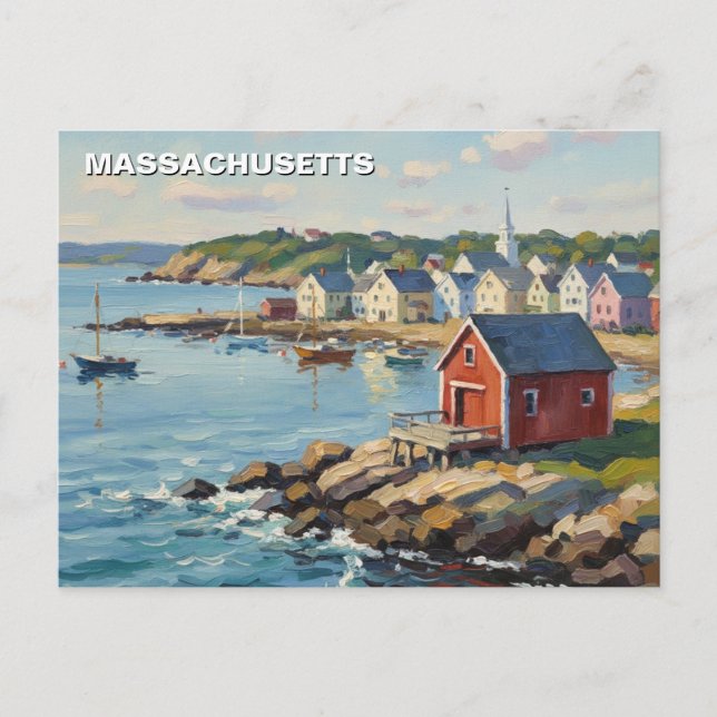 Massachusetts Travel Vykort (Framsida)