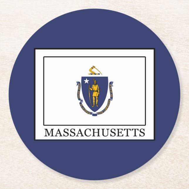 Massachusetts Underlägg Papper Rund (Framsidan)