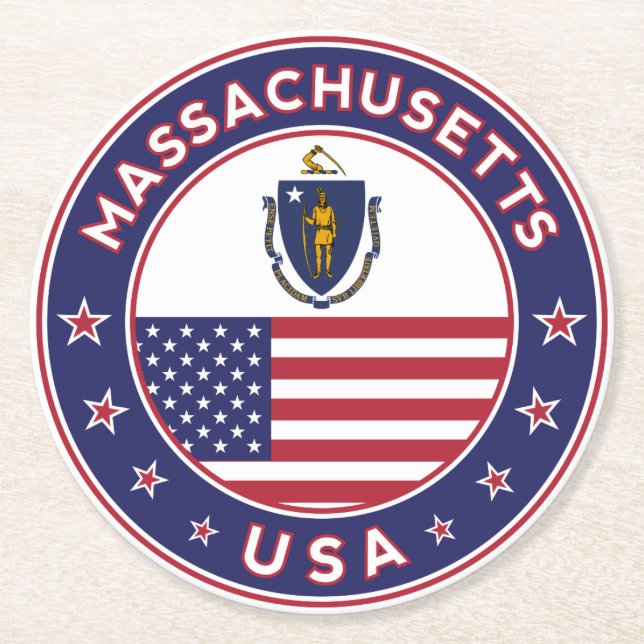Massachusetts Underlägg Papper Rund (Framsidan)
