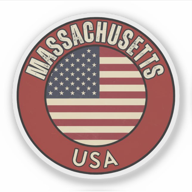 Massachusetts United States of America Klistermärken (Framsida)