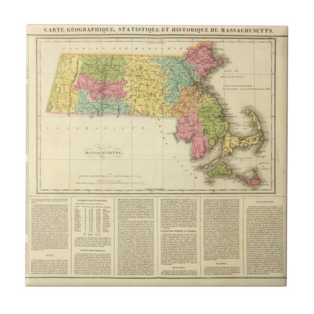 Massachusetts US Kakelplatta (Framsidan)