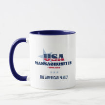 Massachusetts USA 1788 Blå stjärna Personlig mugg