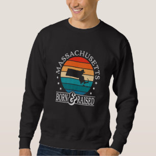 Massachusetts USA Född & Uppvuxen Retro US Statsst Lång Ärmad Tröja