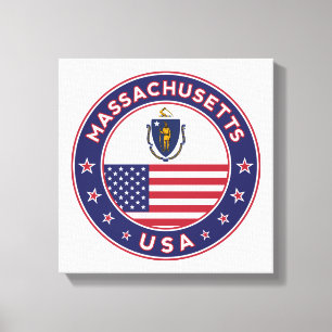 Massachusetts, USA Stater, Massachusetts poster Canvastryck
