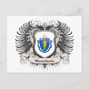 Massachusetts Vapensköld Vykort