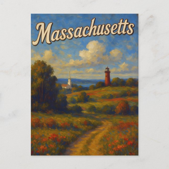 Massachusetts vykort (Framsida)
