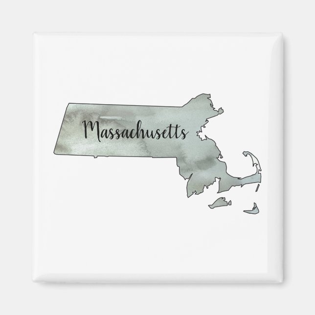 Massachusetts Watercolor State-disposition Magnet (Framsidan)