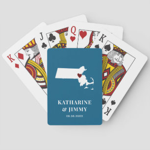 Massachusetts Wedding Favor Deck of Cards, Karta Casinokort