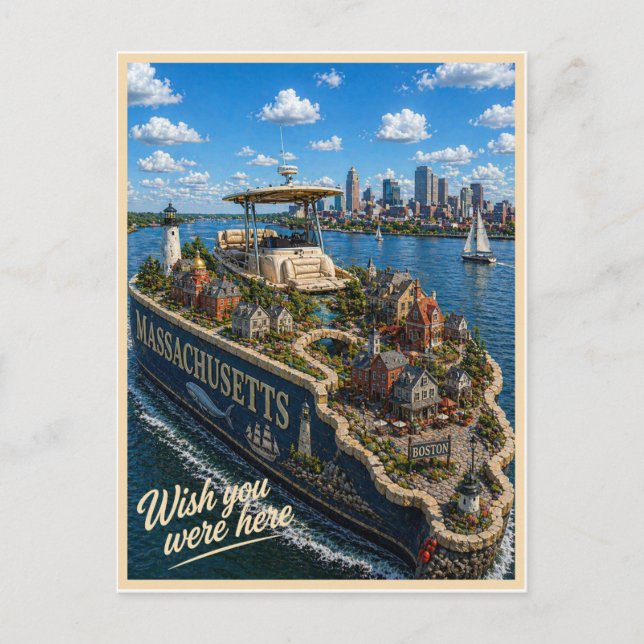 Massachusetts | Wish You Were Here | Statserie Vykort (Framsida)