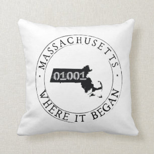 Massachusetts Zip-kod Pillow Kudde