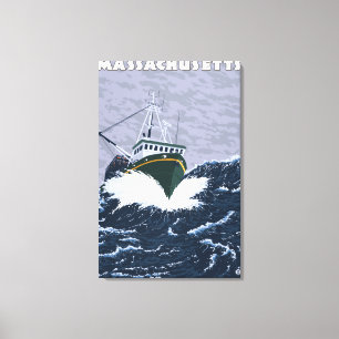MassachusettsCrab fiskebåtplats Canvastryck
