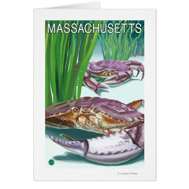 MassachusettsCrab och Fisherman Hälsningskort (Framsidan)