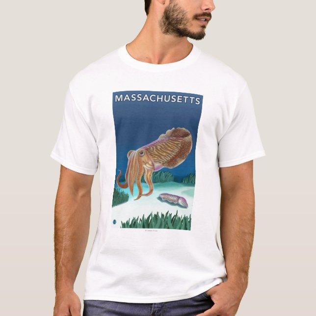 MassachusettsCuttlefish plats Tee Shirt (Framsida)