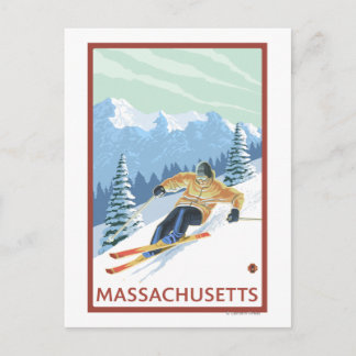 MassachusettsDownhill Skier Scene Vykort