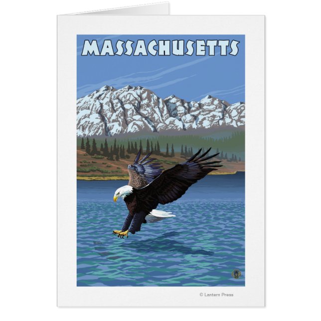 MassachusettsEagle Fishing Hälsningskort (Framsidan)