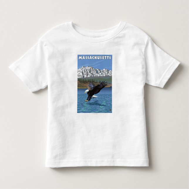 MassachusettsEagle fiske T Shirt (Framsida)