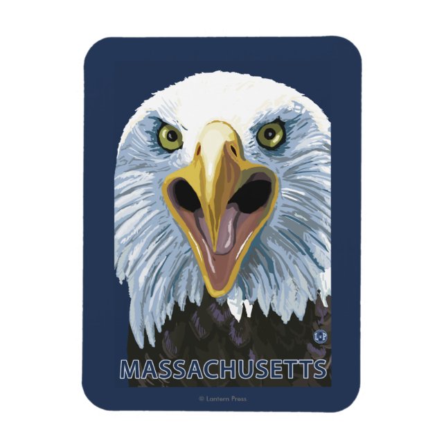 MassachusettsEagle Up Close Magnet (Vertikal)