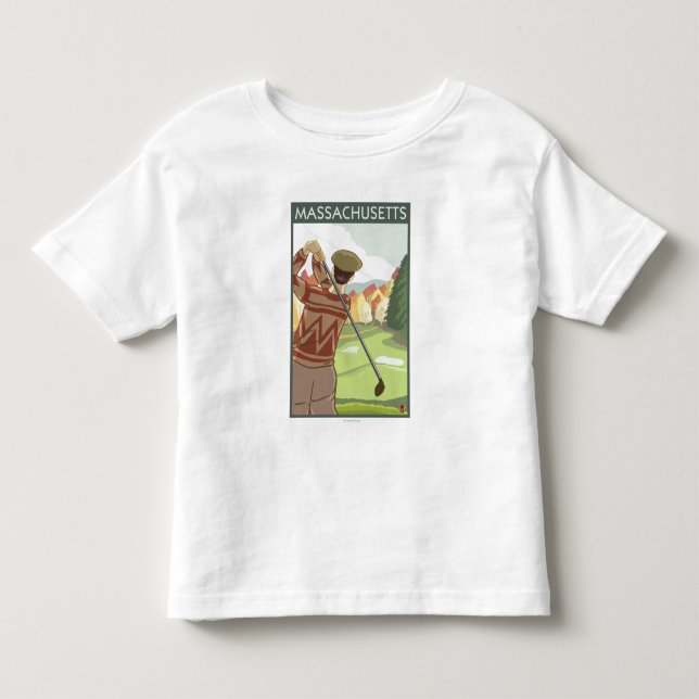 MassachusettsGolfing plats T-shirt (Framsida)
