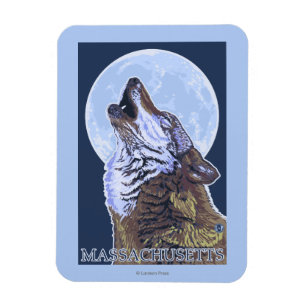 MassachusettsHowling varg Magnet