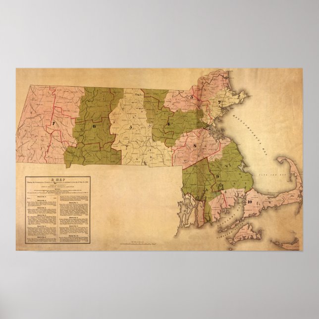 MassachusettsPanoramic MapMassachusetts Poster (Framsidan)