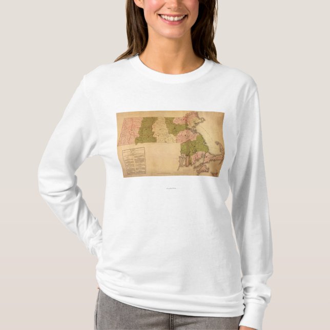 MassachusettsPanoramic MapMassachusetts T-shirt (Framsida)