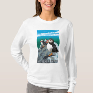 MassachusettsPuffins plats Tee Shirt