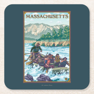 MassachusettsRiver som Rafting plats Underlägg Papper Kvadrat