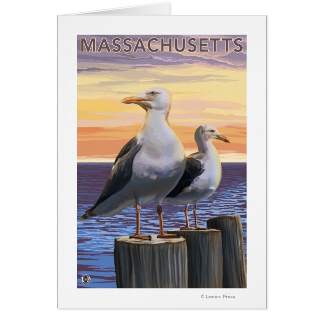 MassachusettsSea Gulls Scene Hälsningskort (Framsidan)