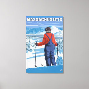 MassachusettsSkier att beundra beskådar Canvastryck