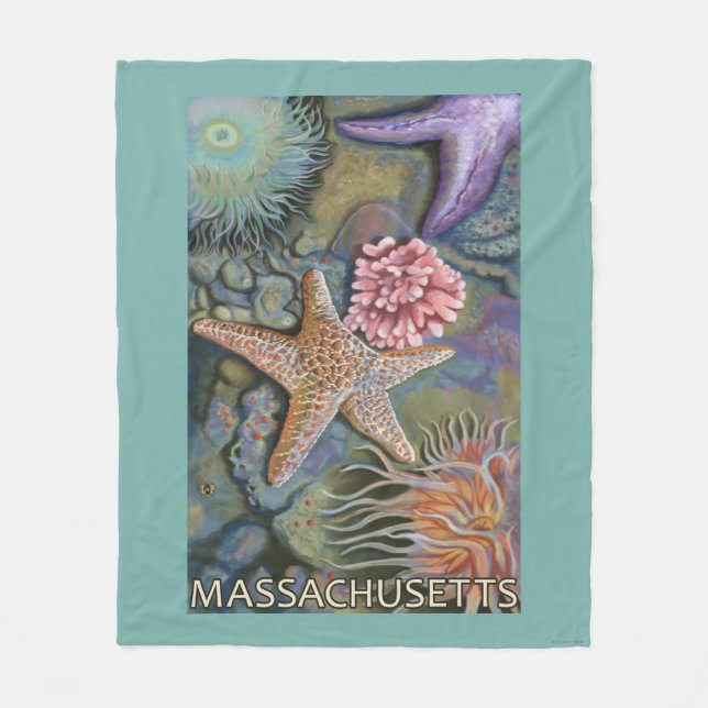 MassachusettsTidepool plats Fleecefilt (Framsidan)