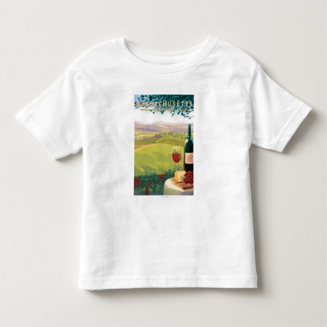 MassachusettsWine landplats T Shirt (Framsida)