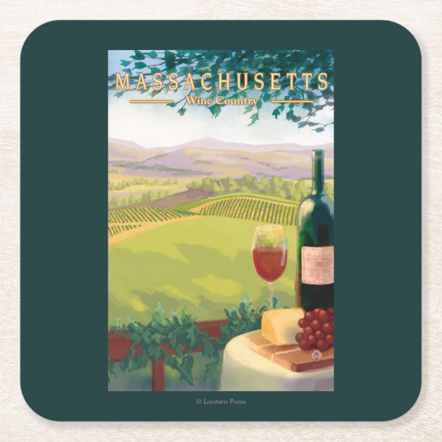 MassachusettsWine landplats Underlägg Papper Kvadrat (Framsidan)