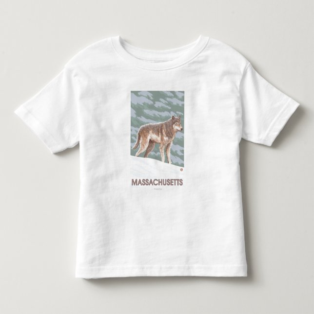 MassachusettsWolf plats Tee (Framsida)