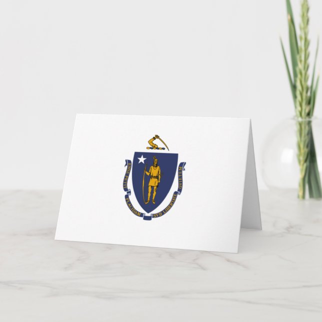 Massachusite Flag, Flag of Massachusetts Kort (Framsida)