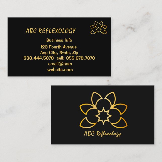 MASSAGE Alternativ Holistisk REFLEXOLOGI Visitkort (Fram/baksida)