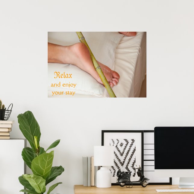 Massage av bamboo Grund på foten Poster (Hemmakontoret)