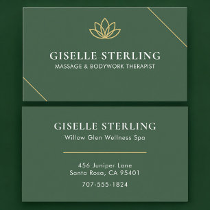 Massage & Bodywork Terapeut Grönt Guld Visitkort