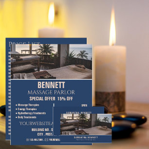 Massage Bord, massageterapist Visitkort