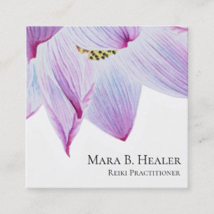 Massage för botemedel för *~*lotusblommaReiki Yo Fyrkantigt Visitkort