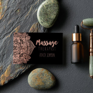 Massage för Faux ro guld boho blommigt mandala Visitkort